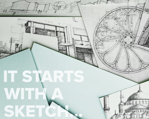 Schizzi architettonici per la docu serie 'It starts with a sketch'